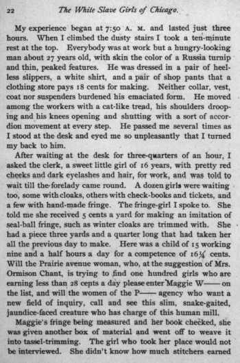 Second section clipping of The White Slave Girls of Chicago microfilm.