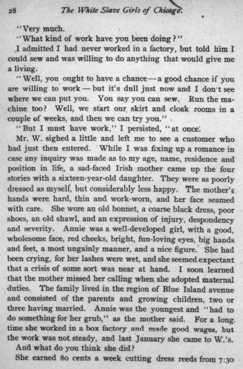 Eighth section clipping of The White Slave Girls of Chicago microfilm.