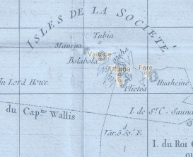 close-up from 18th-century Pacific voyage map